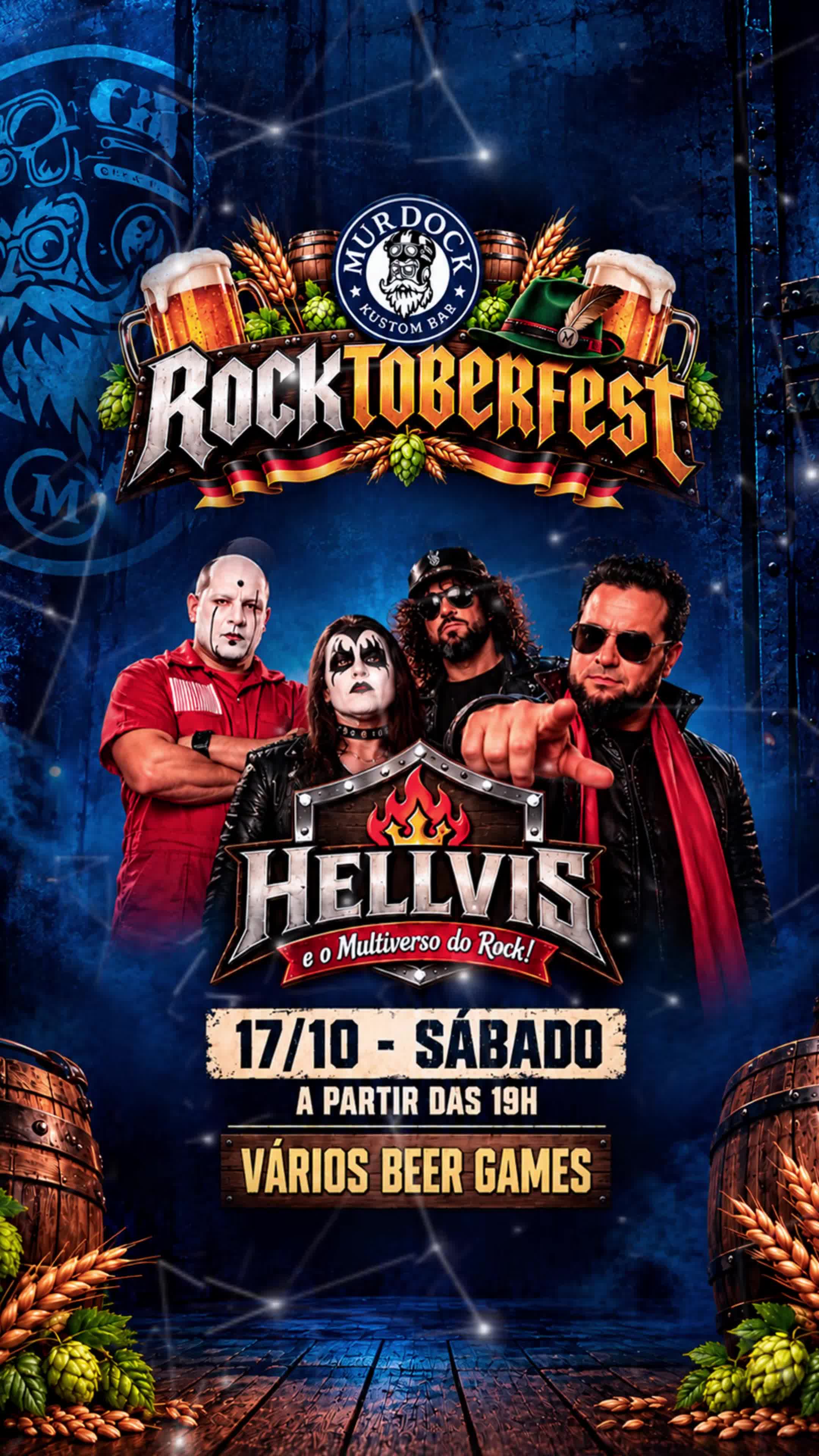 Rocktoberfest com Banda Hellvis e Beer Games