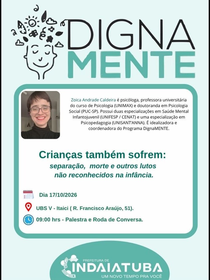 Palestra e Roda de Conversa: Crianças também sofrem