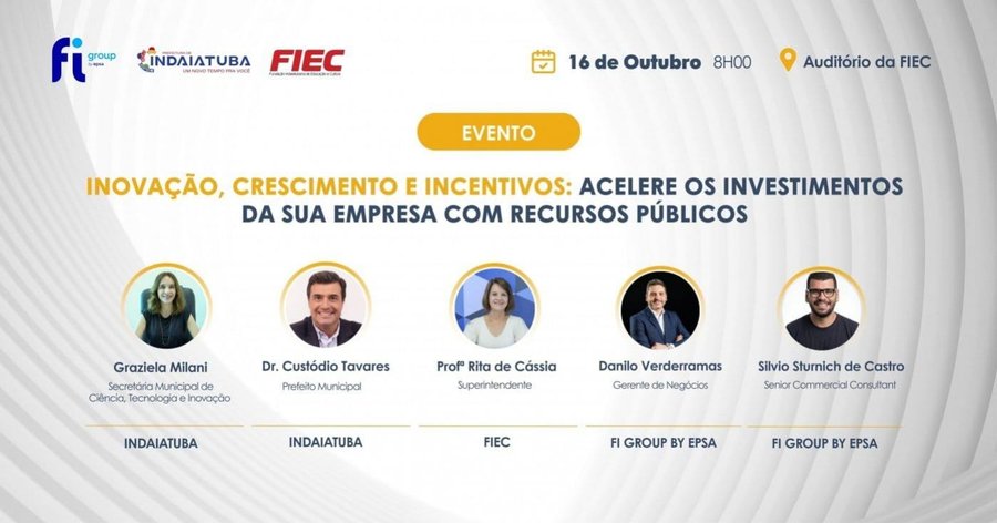 Indaiatuba recebe encontro gratuito sobre incentivos e recursos públicos para empresas