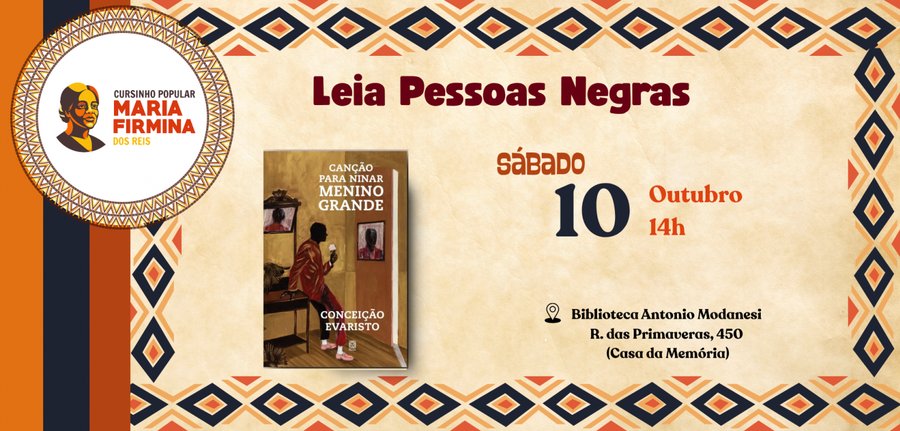 Biblioteca Antônio Modanesi recebe Clube de Leitura "Leia Pessoas Negras" em 10 de outubro