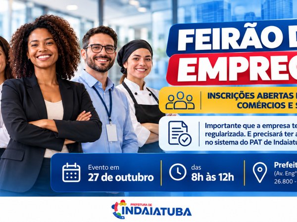 Prefeitura abre inscrições para empresas participarem do último Feirão do Emprego de 2026