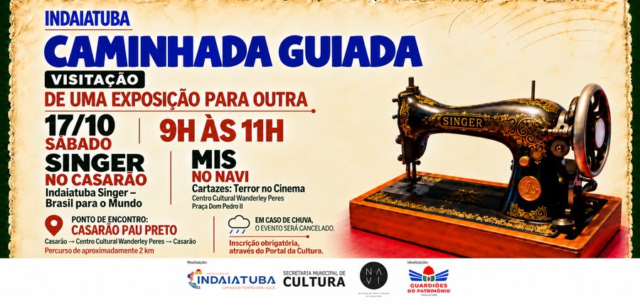 Caminhada Guiada percorre exposições históricas de Indaiatuba no próximo dia 17