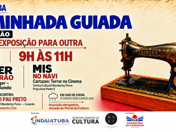 Caminhada Guiada percorre exposições históricas de Indaiatuba no próximo dia 17