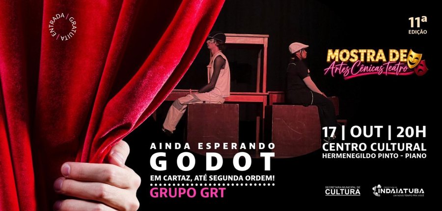 Espetáculo gratuito "Ainda Esperando Godot" será apresentado no sábado, 17 de outubro