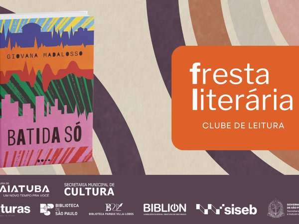Clube de leitura Fresta Literária debate o livro "Batida só" no dia 23 de outubro