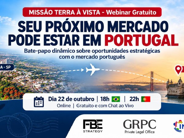 Webinar gratuito apresenta caminhos para empresas brasileiras conquistarem o mercado português